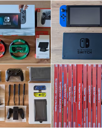 Nintendo Switch + Pro Controller + Accessori/Gioco