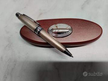 SCATOLA LEGNO ARGENTO CON PENNA