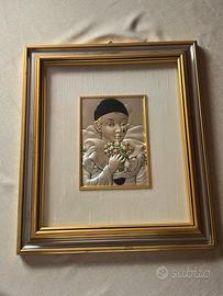 Quadro Pierrot in Argento GISCA - Vintage