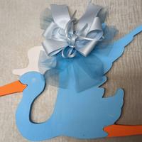 Cicogna nascita in legno