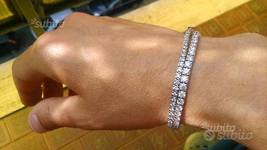 ENORME bracciale tennis oro bianco con diamanti
