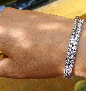 ENORME bracciale tennis oro bianco con diamanti