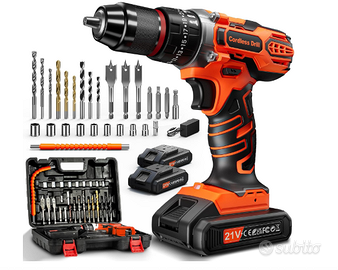 21V Avvitatore a Batteria, Trapano a Percussione 4