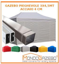 Gazebo 3x4,5 acciaio 4cm 6colori fiere mercatini