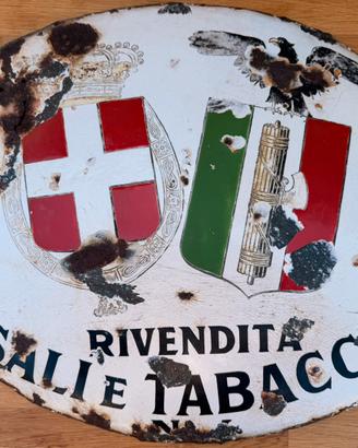 Insegna smaltata sali e tabacchi anni 20