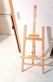 CAVALLETTO TREPPIEDE DA PITTURA IN LEGNO