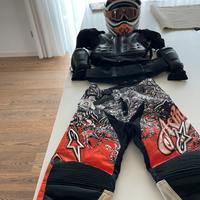 Tuta cross bambino abbigliamento pettorina casco