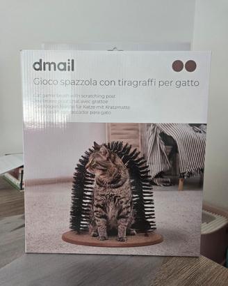 gioco spazzola con tiragraffi per gatto