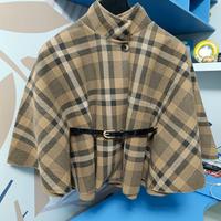 Mantella in tartan con cintura in vita