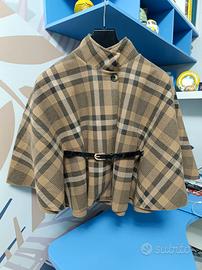 Mantella in tartan con cintura in vita