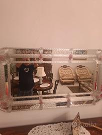 Specchiera da parete vetro di Murano salone realiz