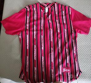 Supreme Jacquard Logo Rosso camicia baseball