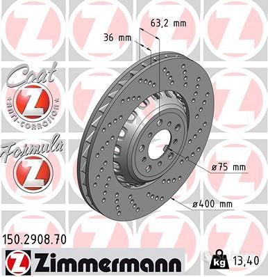 2 Discofreno ZIMMERMANN BMW Serie 5/Serie 6