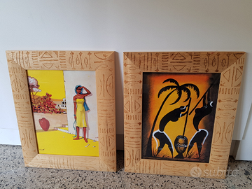 Coppia di quadri africani