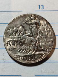 1 lira argento quadriga 1912 