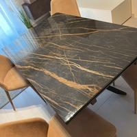 Tavolo twist marmo lucido 140cm(fino a 220cm)x90cm