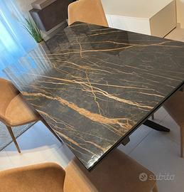 Tavolo twist marmo lucido 140cm(fino a 220cm)x90cm