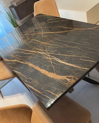 Tavolo twist marmo lucido 140cm(fino a 220cm)x90cm