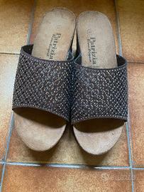 Sandalo con tacco a zeppa h 6cm