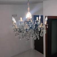 lampadario con gocce di cristallo 