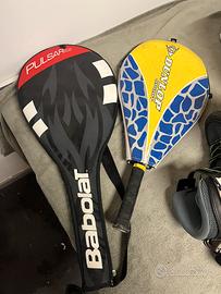 2 Racchette da tennis Babolat +Dunlop con custodia