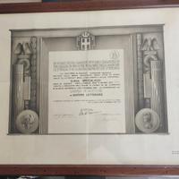 Pergamena Laurea epoca Fascista