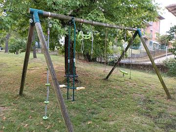 grande altalena legno multipla per bimbi e adulti