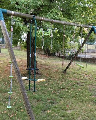 grande altalena legno multipla per bimbi e adulti