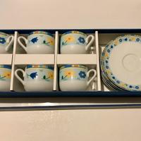 Set da 6 tazzine caffè con piattini