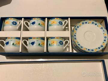 Set da 6 tazzine caffè con piattini