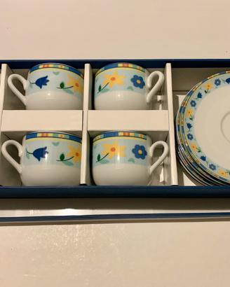 Set da 6 tazzine caffè con piattini