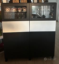 Mobile IKEA BESTA marrone cioccolato, panna,vetro