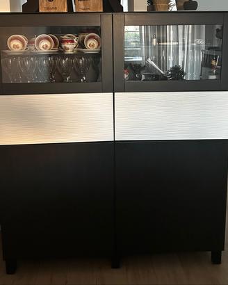 Mobile IKEA BESTA marrone cioccolato, panna,vetro