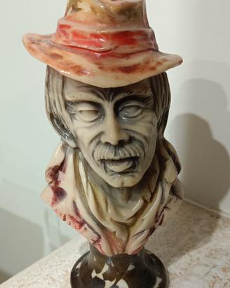 Busto Vintage Uomo Anziano in Resina Alabastrina