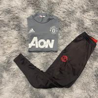 Tuta Adidas Manchester United - Grigia & Nera
