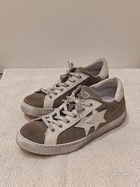 Sneakers donna 2STAR glitter in pelle e tessuto