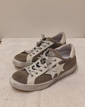 Sneakers donna 2STAR glitter in pelle e tessuto