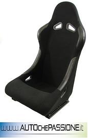 Sedile fisso nero tipo rally con slitte
