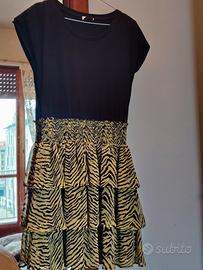 Vestito nero e giallo zebrato 