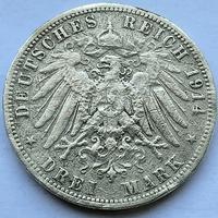 ⚪Regno di Prussia⚫ 3 marchi 1914 A Guglielmo 2° 