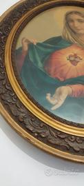 Antico Quadro Ovale Cuore Immacolato di Maria