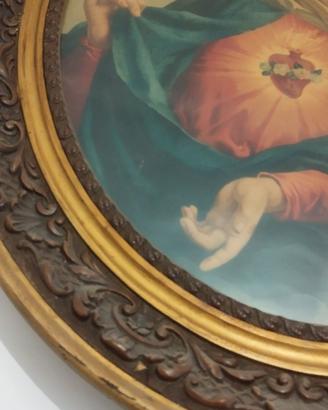 Antico Quadro Ovale Cuore Immacolato di Maria