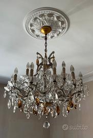Lampadario a gocce di cristallo vintage 18 luci