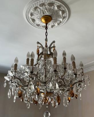 Lampadario a gocce di cristallo vintage 18 luci
