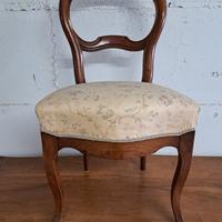 4 sedie in noce imbottite