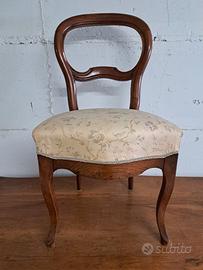 4 sedie in noce imbottite