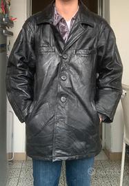 Giacca nera vera pelle vintage
