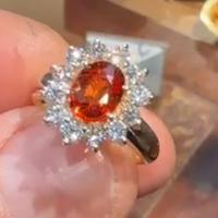 Anello oro 18kt con zaffiro Ceylon arancione