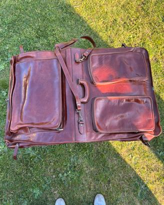 Valigia porta abiti vera pelle