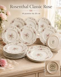 Rosenthal classic rose , set di 10 piattini dolce